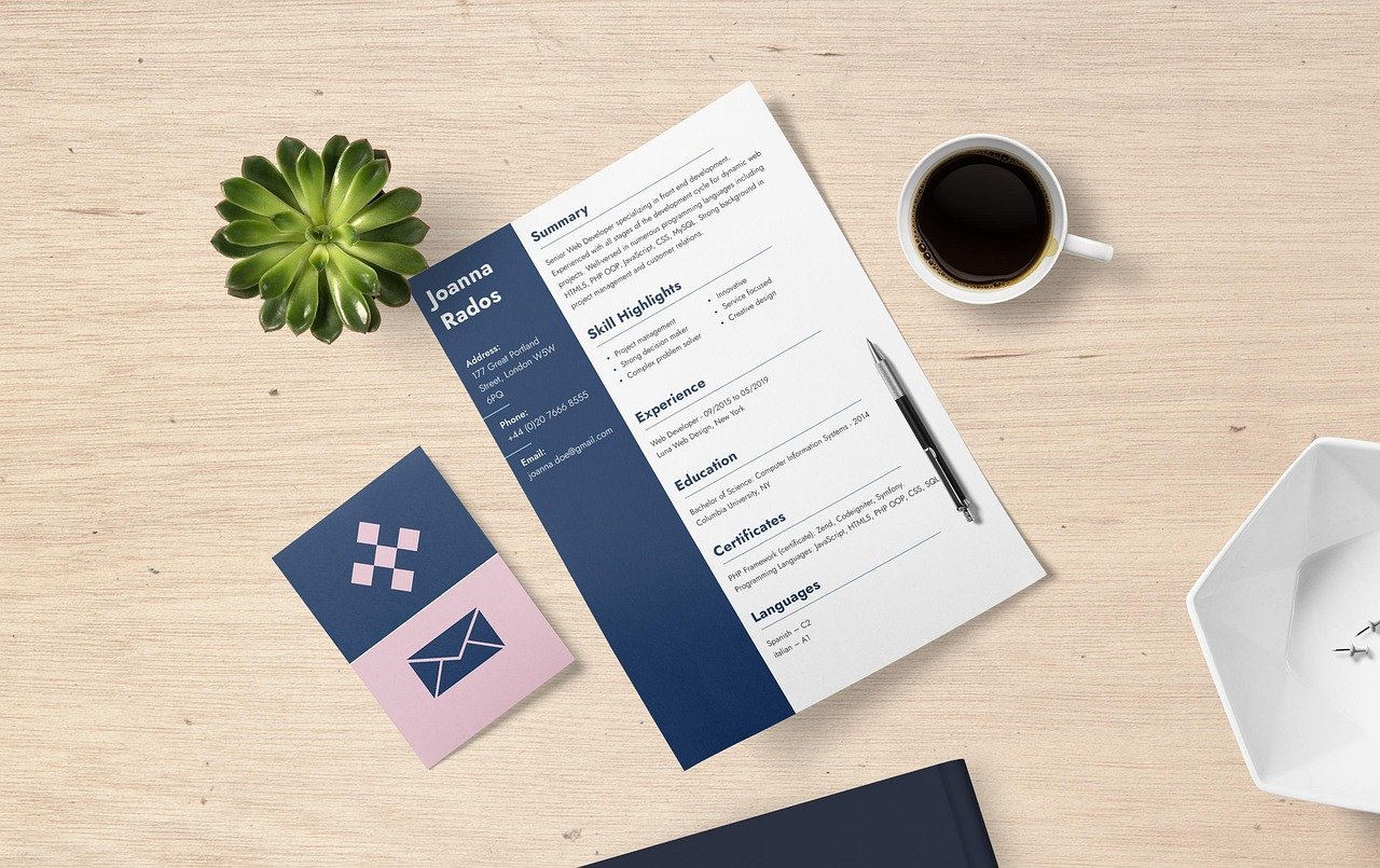 an image shows a resume