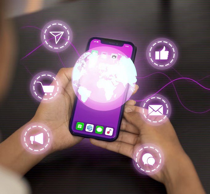 a person holds a smartphone