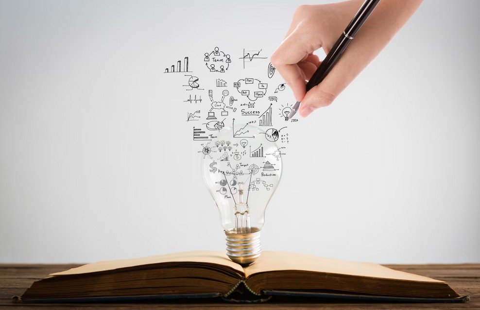 ilustration showing letters coming out of a bulb