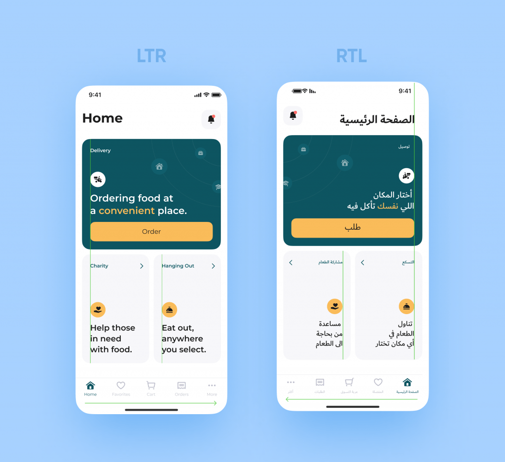 iamges de dos smatrphones con texto en árabe